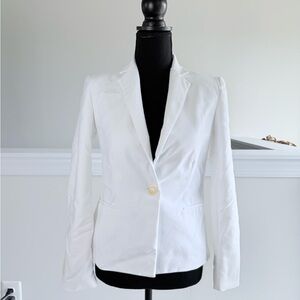 Zara white cotton blazer